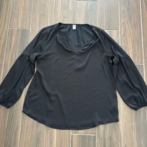 Old Navy Black Relaxed Long Sleeve Blouse L